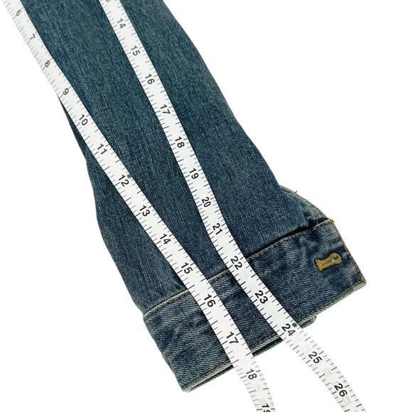 FREE PEOPLE Lace Inset Raw Hem Denim Jacket S - Picture 10 of 10